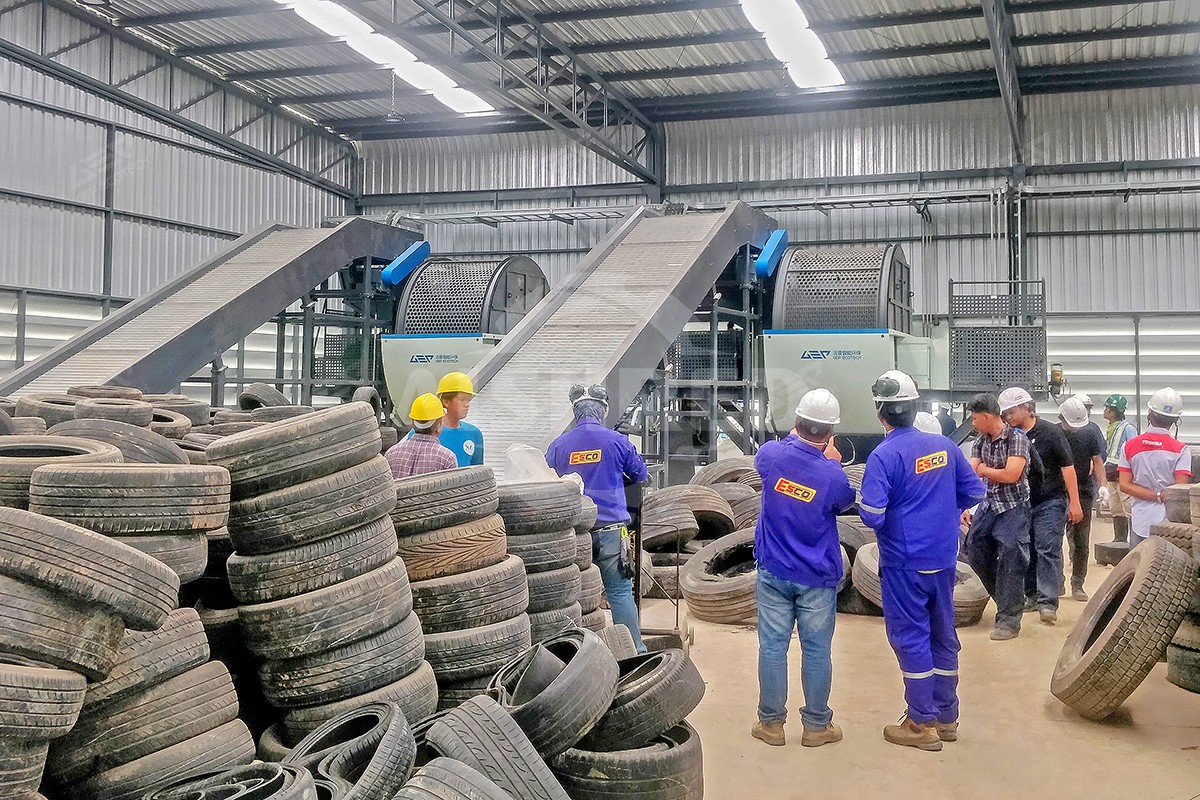 Ligne de recyclage de pneus usagés en Thaïlande