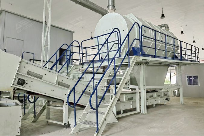 Crible à tambour pour un projet de recyclage des déchets industriels dans la province du Zhejiang, en Chine